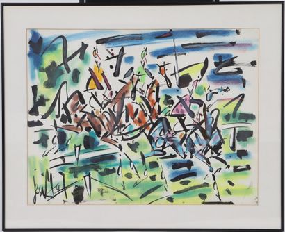 null GEN PAUL (1895-1975) 
French painter 
Horse race 
Gouache on paper, signed lower...