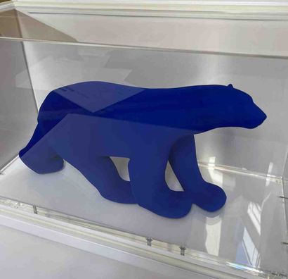 null The bear of Pompon Yves Klein edition 
Handmade resin sculpture, Yves Klein...