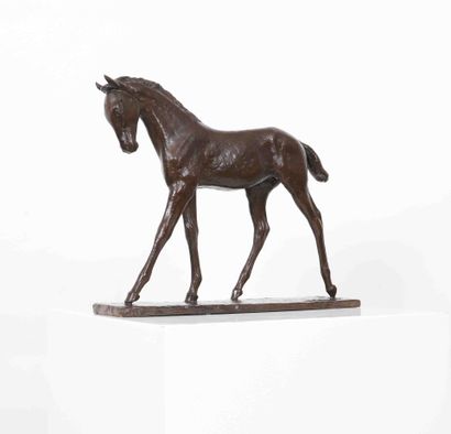 null Auguste Trémont (1892-1980) 
"Le poulain trottant" 1945 
Sculpture en bronze...