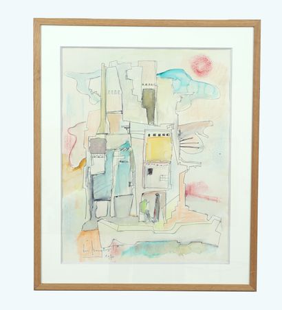 null Louis Bergerot (1927 1981) 
Mixed media on paper 
Signed and dated 1970 
Dimensions...