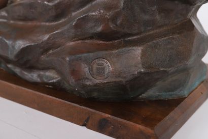 null Charles Vital-Cornu (1851-1927) 
"Réveil du Génie" 
Bronze à patine brune 
Signé...