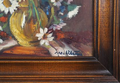 null Misch Klein (1919-1993) 
Painter from Luxembourg 
Oil on canvas, Bouquet of...
