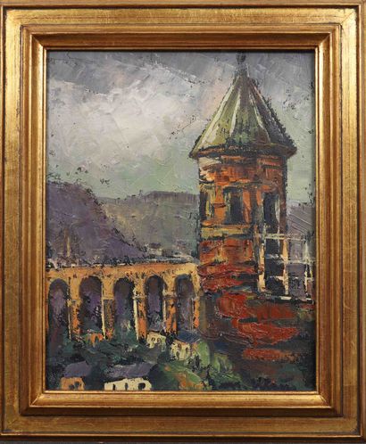 null Misch Klein (1919-1993) 
Painter from Luxembourg 
Oil on canvas - Spanish Turret...
