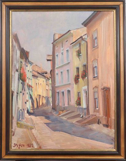 null Roger STEFFEN (1924-1994) 
Artiste peintre luxembourgeois 
Huile sur toile,...