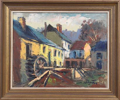 null Misch Klein (1919-1993) 
Luxembourgish painter 
The Mill 
Oil on canvas signed...