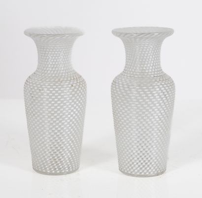 Clichy
Pair of small white Clichy vases 
Small...