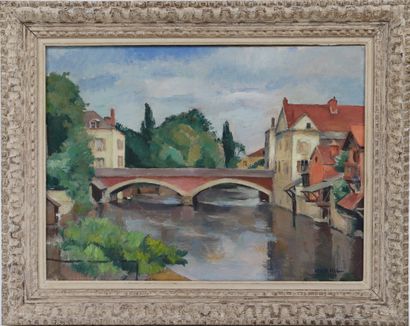 null Charles KVAPIL (1884-1958)
"Bridge over the Eure
Oil on canvas
Signed and dated...