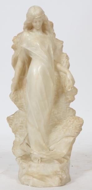 null FEMME ART NOUVEAU 1900 AU DRAPPE

Sculpture en albatre représentant une femme...