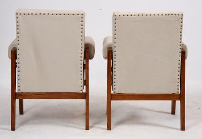 null Pierre JEANNERET (1896-1967) et LE CORBUSIER (1887-1965)

Ensemble de deux fauteuils...