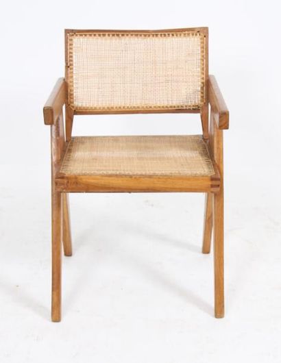 null Pierre JEANNERET (1896-1967)

Fauteuil dit :"office cane chairs".

En teck,...