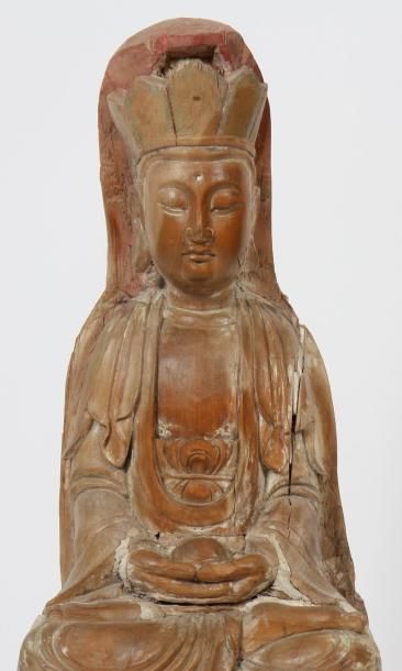 null BUDDHA CHINOIS

En bois sculpté et patiné représentant un buddha assis sur un...