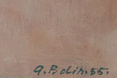 "Antibes"de G. BOLIN (1920-1999) Huile sur toile impressioniste représentant un paysage...