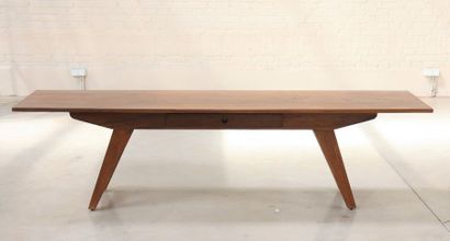 Console de travail de Pierre Jeanneret (1896-1967) Rare table console de travail,...