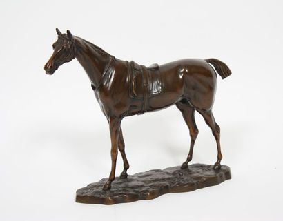 null Cheval en bronze

En bronze patiné représentant un cheval anglais portant la...
