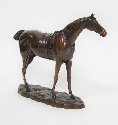 null Cheval en bronze

En bronze patiné représentant un cheval anglais portant la...
