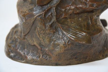 null Coq de Paul Comolera (1818-1897)
Sculpture en bronze patiné doré, représentant...