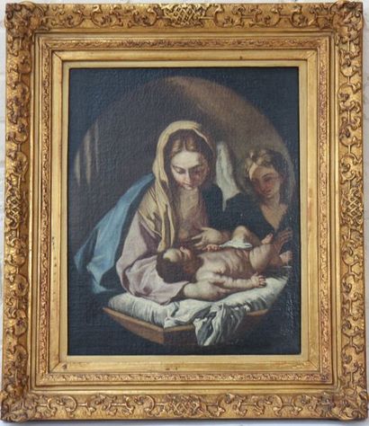 null "Vierge à l'enfant" attr à José Vergara (1726-1799)

Huile sur toile représentant...