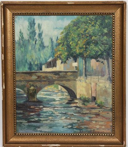null Marcel Jaspar (1886-1952)

Huile sur toile représentant un pont à la rivière.

Epoque...