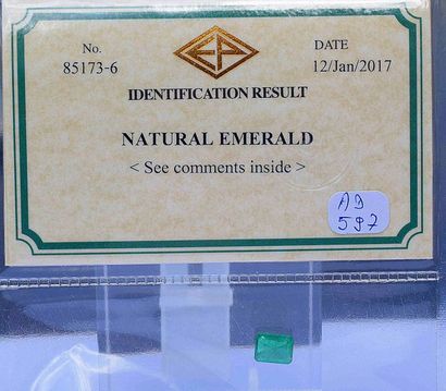 null Sous certificat, une Emeraude NATURELLE taille à degrés de belle couleur probablement...