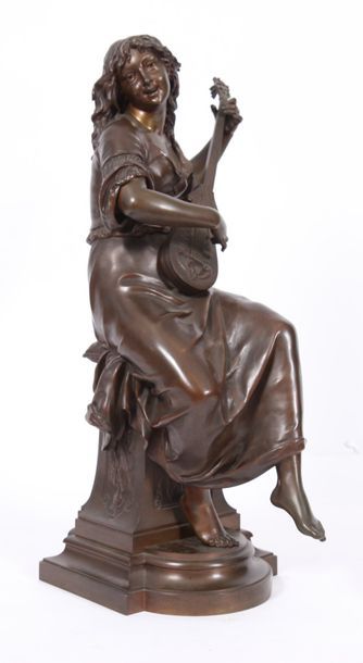null "La joueuse de guitare" de Sylvain Kinsburger (1855-1935)

Bronze patiné représentant...