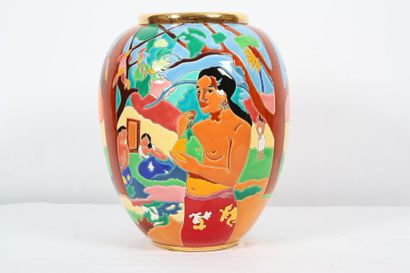 null Vase en Emaux de Longwy
Collection "Les Marquises"
Création : M. Bouchard -...