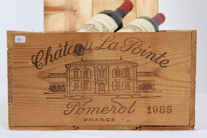  Château La Pointe Pomerol 12 bouteilles en caisse bois ouverte 1985 0,75L