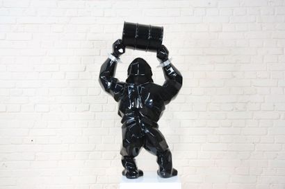  "WILD KONG OIL" de Orlinski Sculpture en résine de couleur noir brillant crée et...