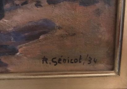 null Robert GENICOT (1890-1981), Scène de Marché au Maroc, huile sur toile, signée...