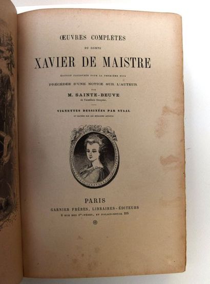 null Xavier de MAISTRE, Œuvres Complètes, 1 vol. demi-reliure cuir de Gayler-Hirou,...