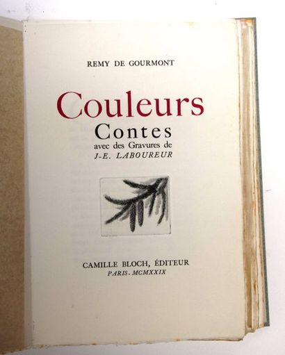 null Rémy de GOURMONT, Couleurs, Contes avec des gravures de J-E. Laboureur, exemplaire...