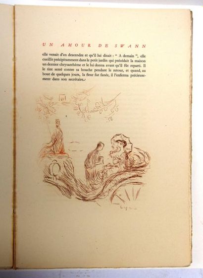 null Marcel PROUST, Un Amour de Swann, 1 vol. under cover, etchings by P. Laprade....