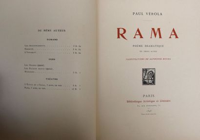null Paul VEROLA, Rama, 1 vol. demi-reliure à coins par Randeynef, illustrations...