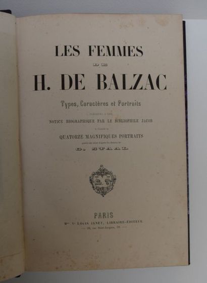null Honoré de BALZAC, Les femmes, 1 vol. demi-reliure à coins de Noirot, gravures...