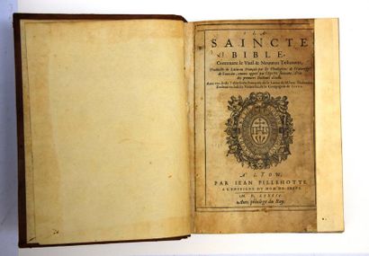 null LA SAINCTE BIBLE (Louvain), Pillehotte, Lyon, 1582 d'apres Plantin. LA SAINCTE...