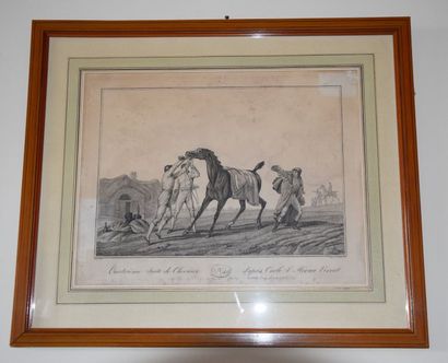 null FRENCH school after Carle VERNET, Horses, 2 engravings. 31 x 40 and 27 x 37...