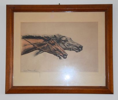 null Léon DANCHIN (1887-1938), "Deux chevaux", Lithographie signée et n° 264/500....