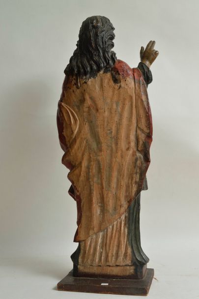 null Ecole du NORD début XIXème, Saint-Paul, bois sculpté polychrome. Haut.: 76 cm....