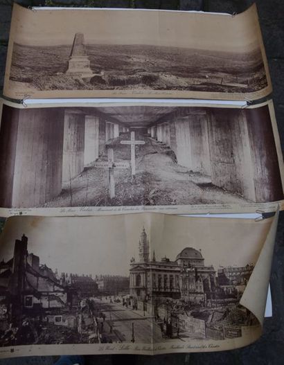 null TROIS PHOTOTYPES mécaniques représentant La Meuse Verdun, Verdun Tombes de soldats...