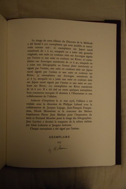 null DESCARTES - ROHNER. Discours de la méthode. Paris, Club du livre. 1976, in -...