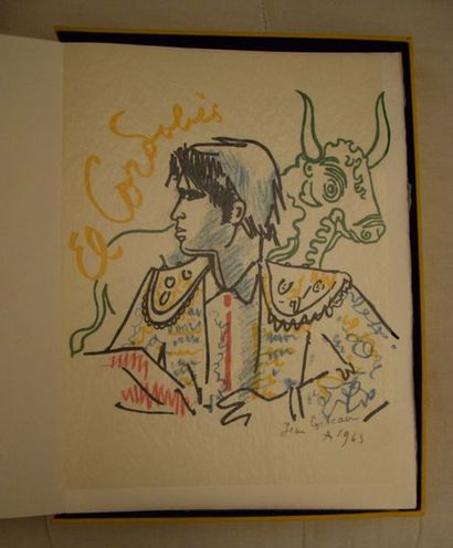 null TAUREAUX, lithographies de Jean Cocteau. Paris, Trinckvel, 1965. In-folio en...