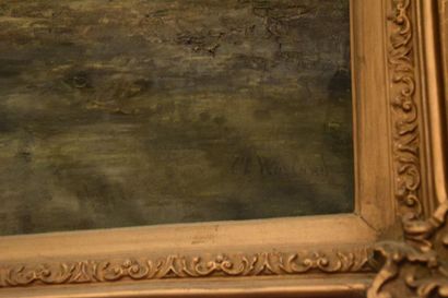 null Charles WARLAND (1856-1921), Le Parc de Rouchoux, huile sur toile signée en...