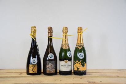 null 8 bouteilles CHAMPAGNE (Marie Courtin, Drappier, Veuve Doussot, Taittinger)...