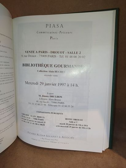 COLLECTIF Bibliothèque Gourmande, collection Alain Huchet. Edité à Paris, chez Piasa,...