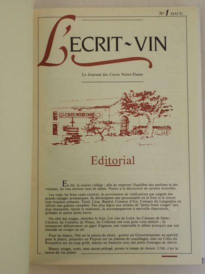 COLLECTIF L'ecrit-vin. Le Journal des Caves Notre-Dame. N°1 à 26 (1991 à 1999). Montpellier,...