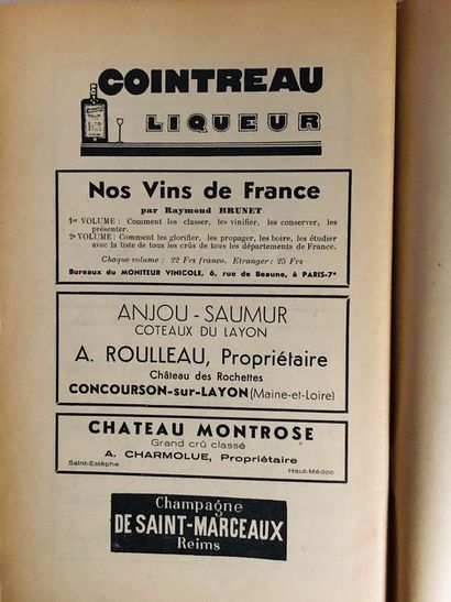 Brunet Raymond Le Monde Merveilleux du Vin. Edité à Paris aux bureaux du moniteur...