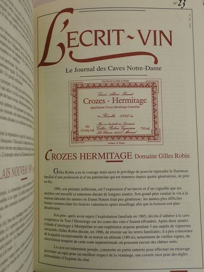 COLLECTIF L'ecrit-vin. Le Journal des Caves Notre-Dame. N°1 à 26 (1991 à 1999). Montpellier,...