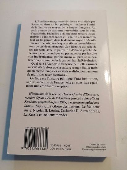 Carrère d'Encausse. L'Académie Française EXCEPTIONNELLE PROVENANCE



ENVOI de l'auteur...