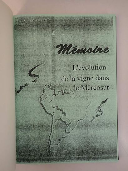 Couderc-Morisson, Isabelle Mémoire: L'évolution de la vigne dans le Mercosur. Mémoire:...
