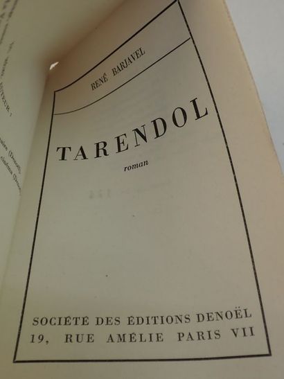 Barjavel, René. Tarendol [EDITION ORIGINAL] 1946. In-8 (18.5 x 12 cm). Volume broché....