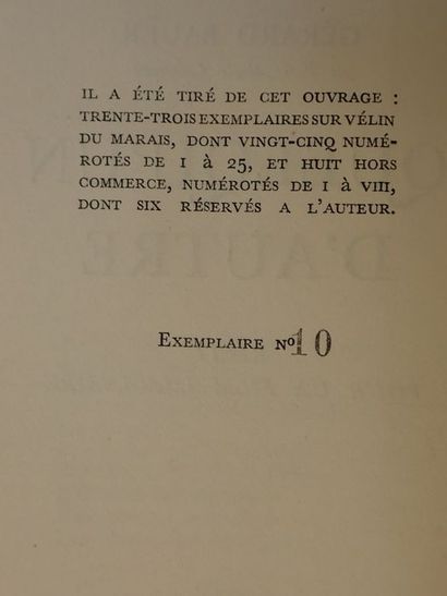 Bauër, Gérard. Quelqu'un d'autre, récit [EDITION ORIGINALE] Paris, Albin Michel,...